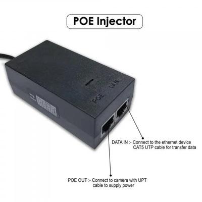 POE LAN Injector 24V DC To 1A  Power Over Ethernet Adapter With Cable