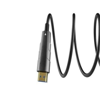 Fiber Optic HDMI Cable with Gold plated Connectors , 2.0/2.1 48Gbps ultra High-Speed Cable (Grey)