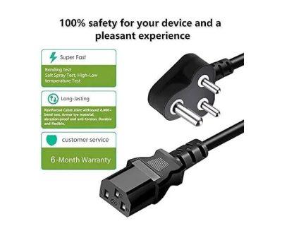 Champion Power Cord Cable for Desktop Computer 1.8 Mtr 3 Pin Cable (Black)