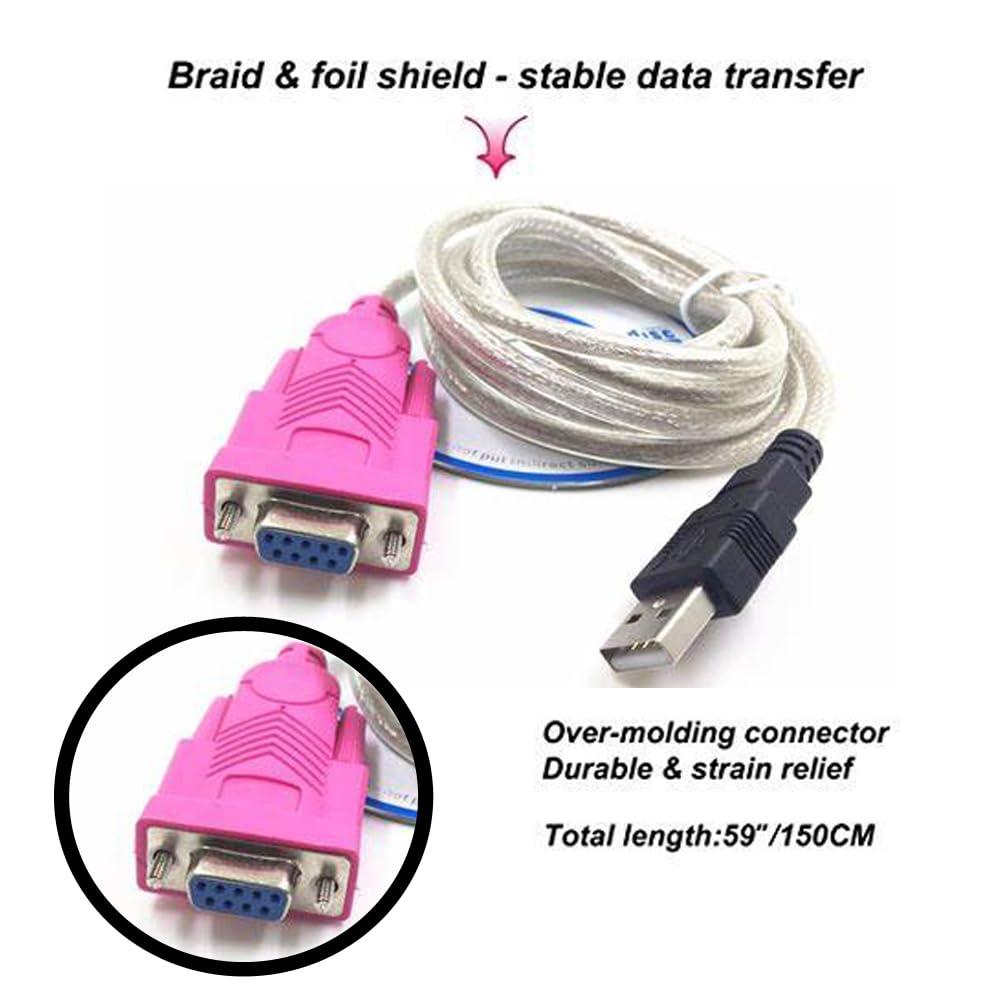 USB To Serial DB9 Male (9 Pin) RS232 Cable Adapter, Converter