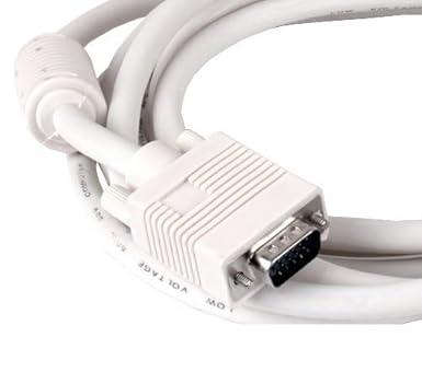 VGA Male to Male ,15-Pin Cable/Adapter for PC, Monitor, Projector, Laptop, TV, LCD/LED (White)