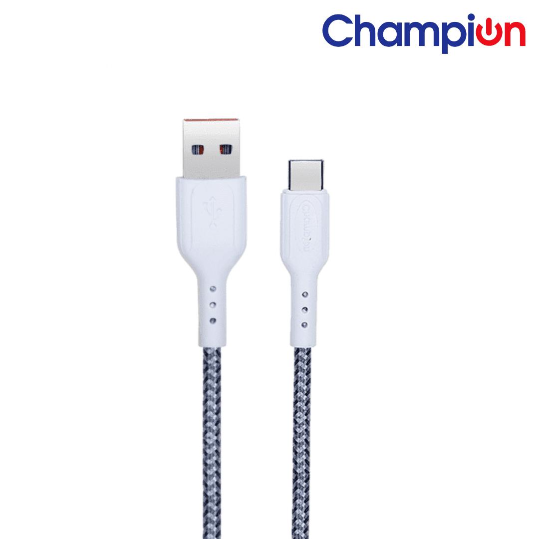 Champion USB-A to Type-C 2.4A Fast Charging Cable Braided ,Compatible with Android Phones/Tablets