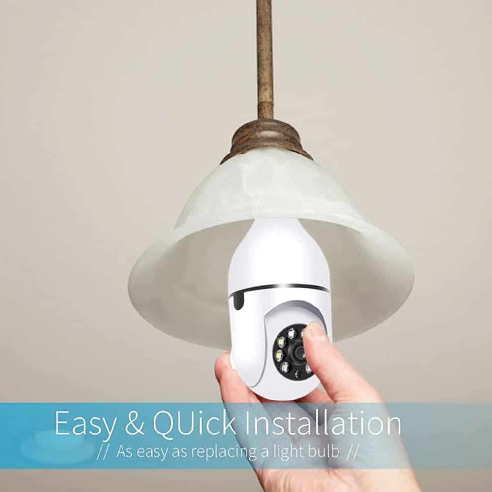 Wifi Camera | 3MP Indoor Bulb Camera Indoor 360Â° Smart Home Security Camera | Light Vision 24x7 Continuous Recording with Motion Sensor
