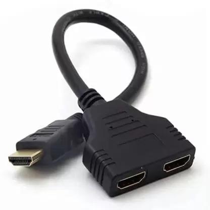 HDMI TO HDMI Y CABLE | 2 Port HDMI Splitter Switcher 2x1 Auto Switch 1 In 2 OutSwitch, Adapter, TV Laptop Cable (Compatible with TV, Projector, LAPTOP, Black)