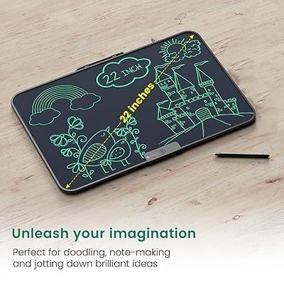Portronics Ruffpad 22 LCD Writing Pad with (55.8 cm) 22Inches Large Screen, Stylus Pen, Erase Button, Erase Lock Switch for Birthday Gift, Kids Toys, Students, School, Office (Black)