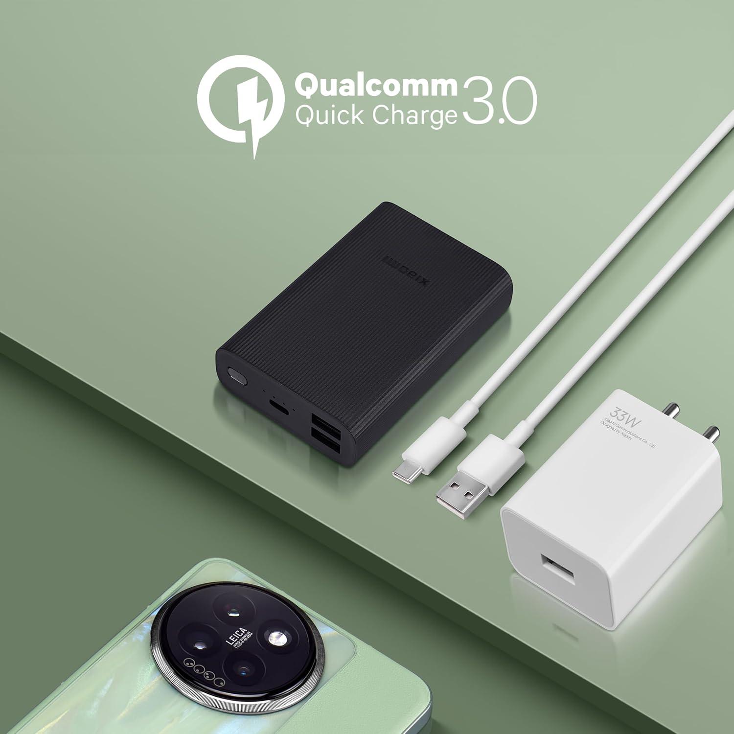 Mi 33W SonicCharge 2.0 USB Fast Charger ,Quick Charging for Smartphones, Tablets and iPhones (White)