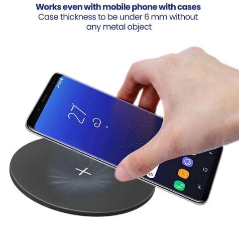Wireless Charger 15W Type-C Fast Charging Pad Ultra-thin Round Mobile Phone Charger