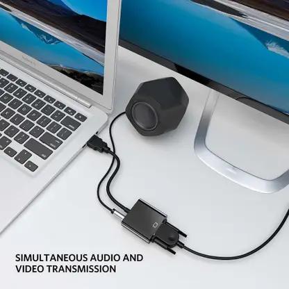 HDMI to VGA Adapter,1080P Converter with 3.5mm Audio Jack and USB Power Supply for HDMI Laptop, PC, PS4, Blue Ray Player, Raspberry Pi, Xbox to VGA Monitor, Projector