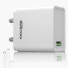 Portronics Adapto ONE 3A Fast Charging Adapter with 1M Type C Cable (White)