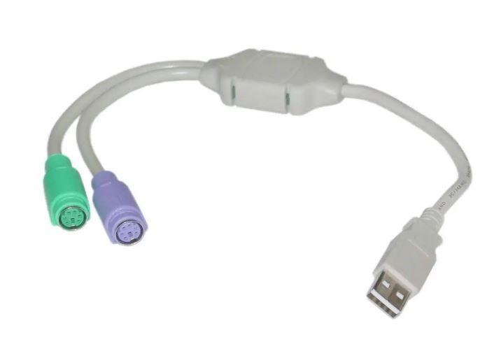 USB(M) to Dual PS/2 (F) Converter ,Connector ,Adapter , Cable For Keyboard Mouse (Multicolor)