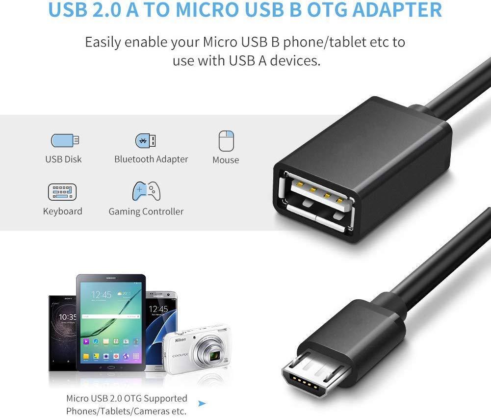 USB OTG Cable, Adapter, Connector, Fast Charging, Data Transfer, Compatible with Laptops, Tablets, Smartphone