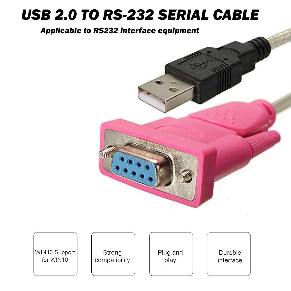 USB To Serial DB9 Male (9 Pin) RS232 Cable Adapter, Converter