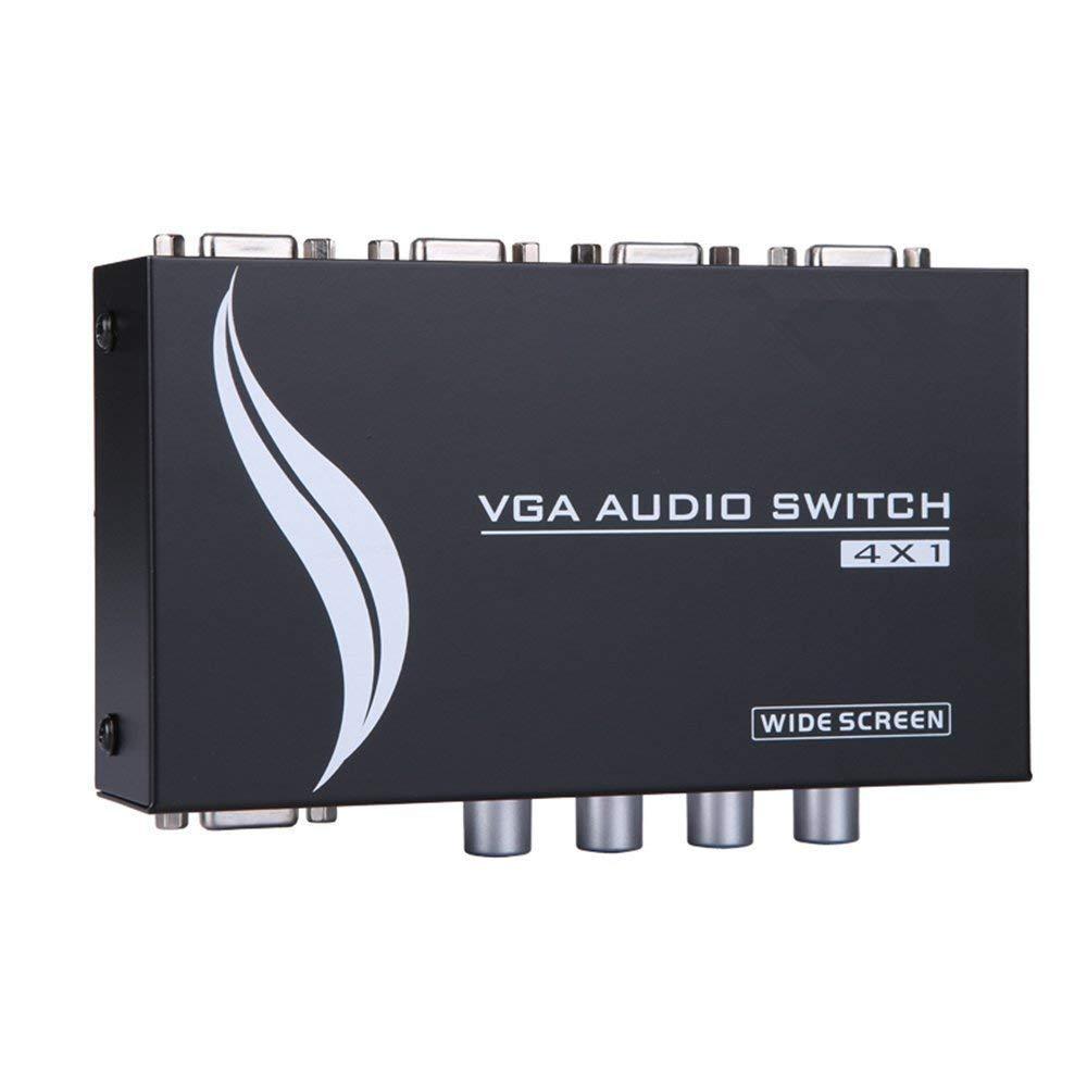 VGA 4 in 1 Out Video Switch with Button for PS4, PC, TV, Projector, Monitor