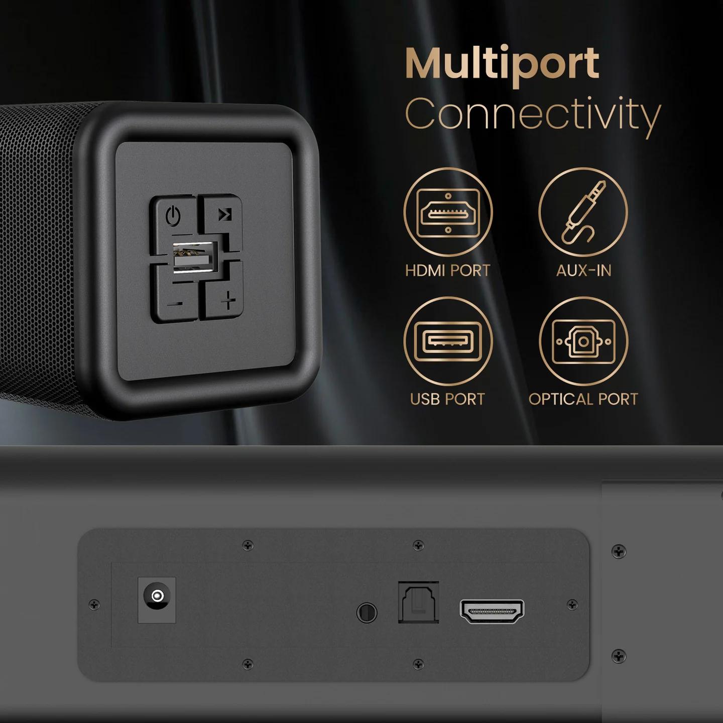 Portronics Pure Sound 107 | 200W Soundbar with Subwoofer