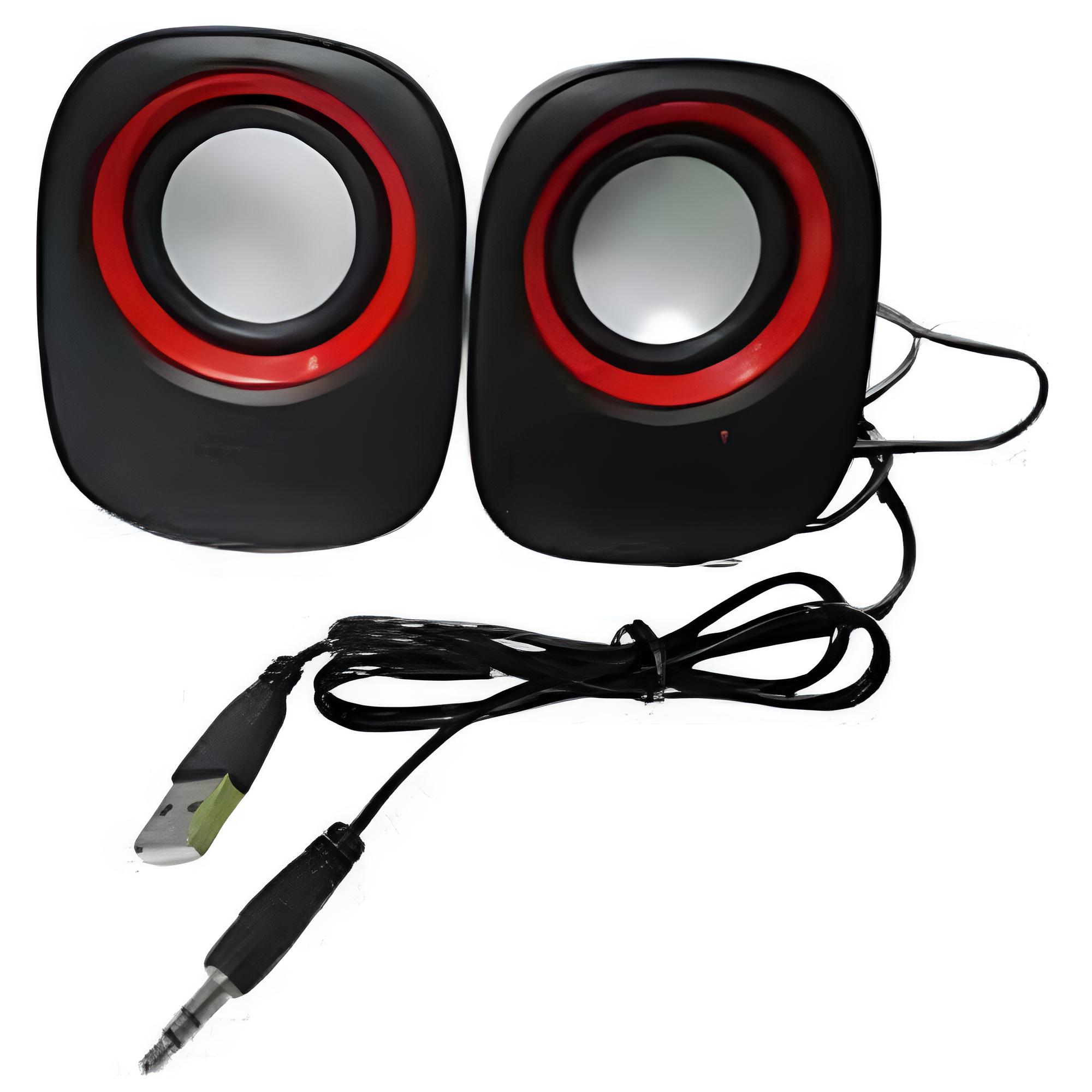 USB 2.0 Multimedia Speaker with 3.5mm Jack Sound and Volume Control Cable for Pc Laptop Desktop and Mobile Phones