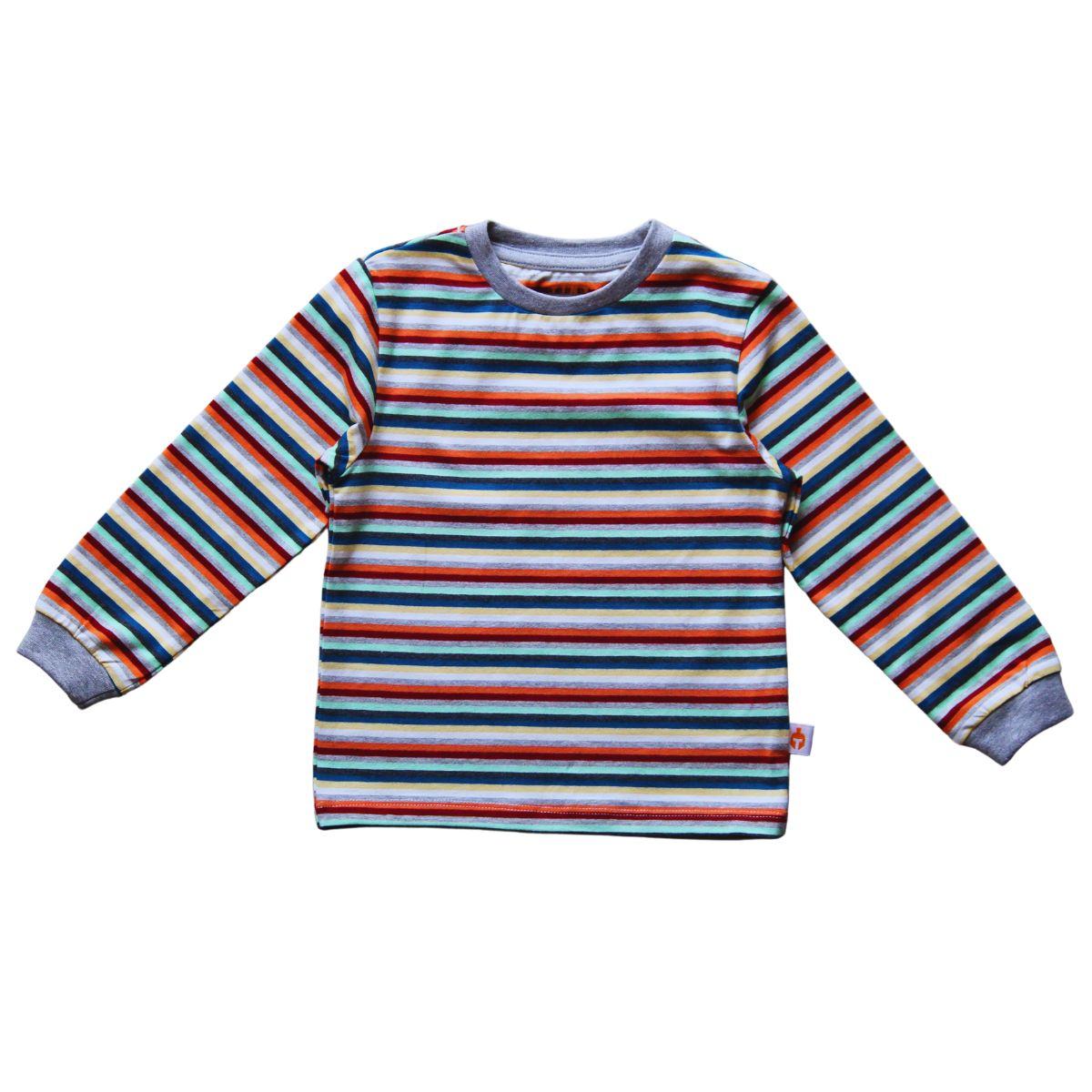 Latest Kids Boys Full-Sleeve T-Shirt - Multi-Coloured Striped Cotton Tee for Kids | Trendy and C