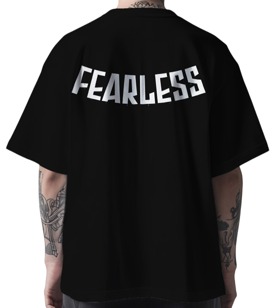 Exclusive Men MountCart Store oversized white Fearless back printed t-shirt for men and women 20