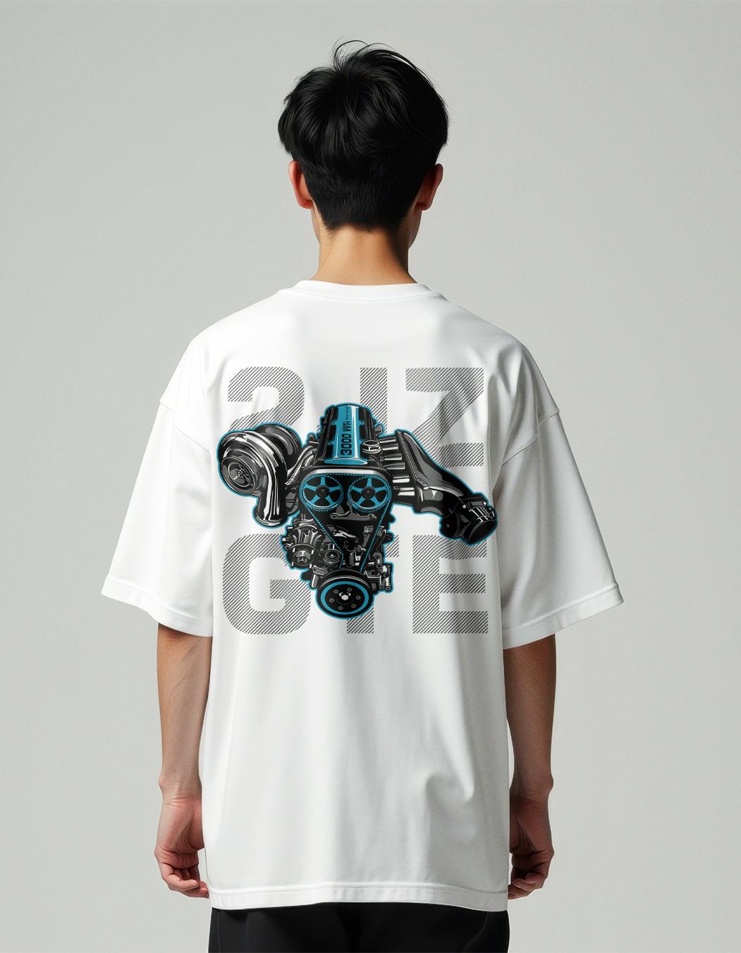 Best Men MountCart Store oversized baggy white supercar engine back mystic printed tshirt for me