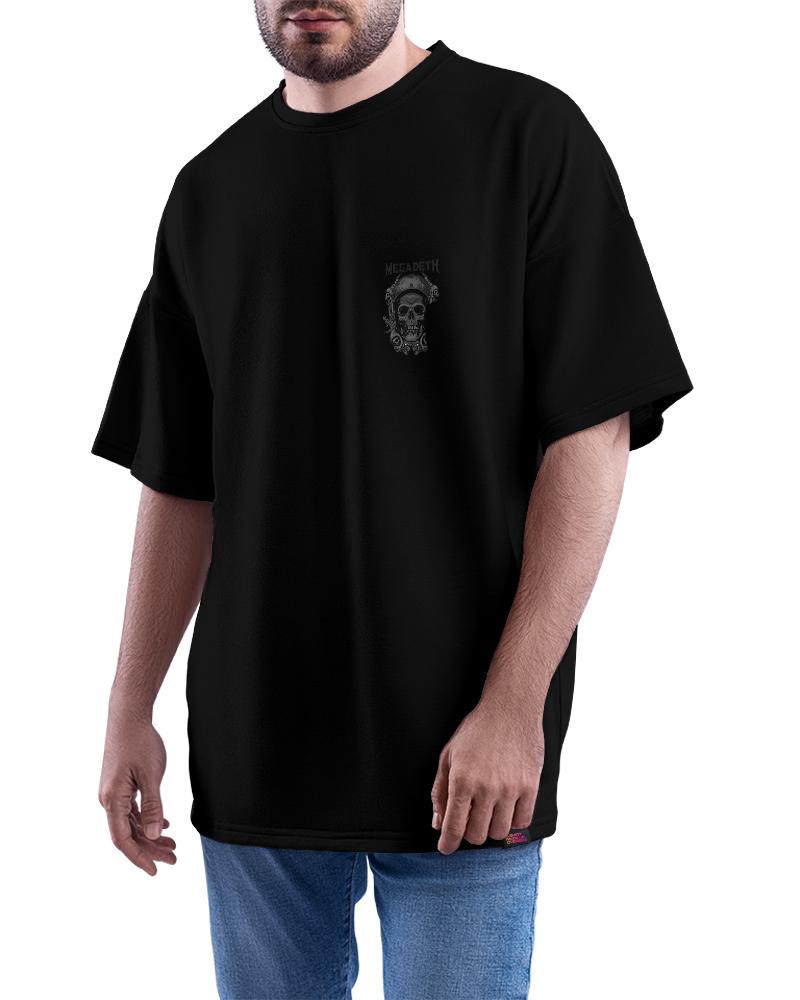 Trendy Men MounCart Store Oversized Black Baggy Drop Shoulder Latest Graphic Printed Half Sleeve