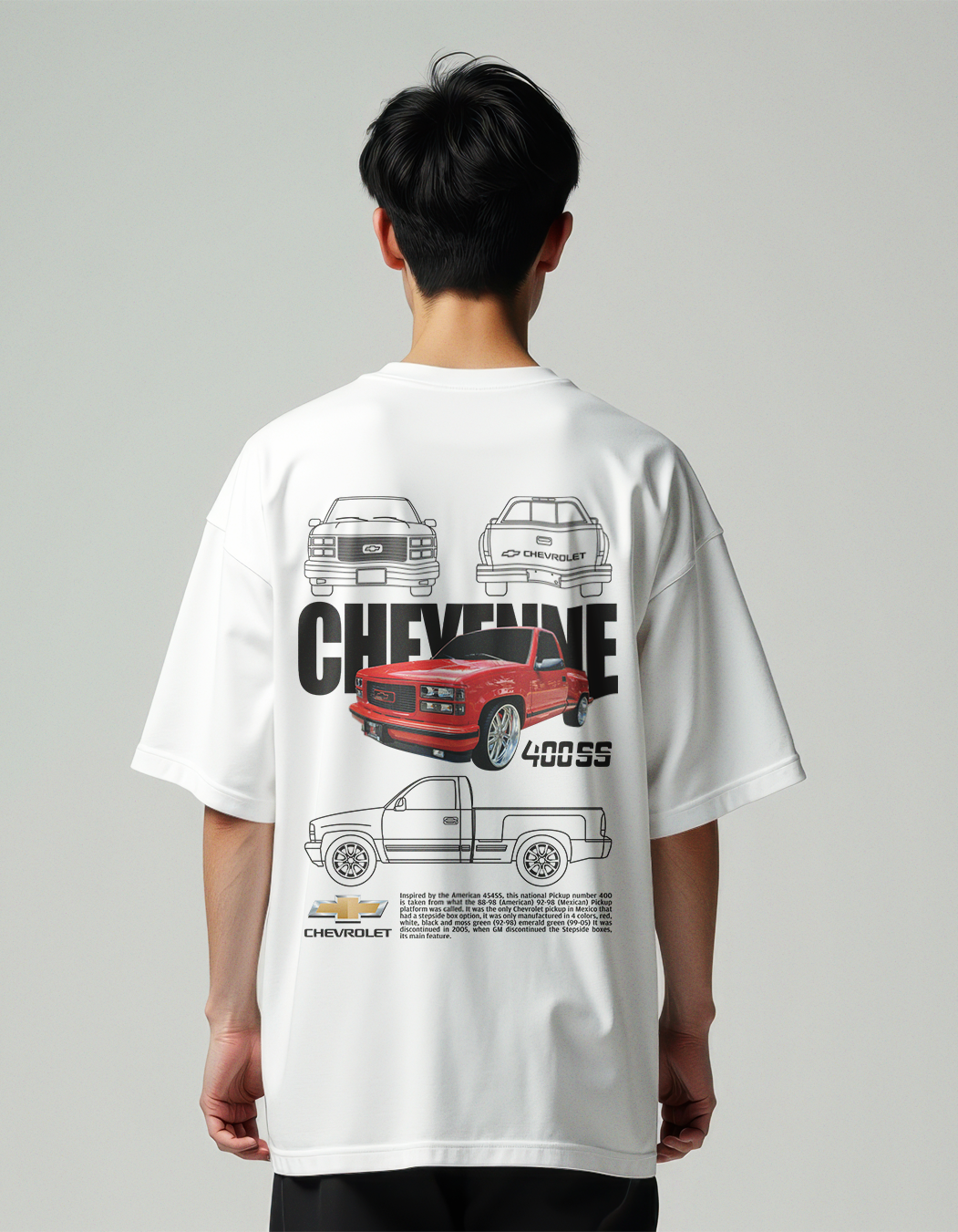 Luxurious Men MountCart Store oversized baggy white back supercar printed tshirts for men and wo
