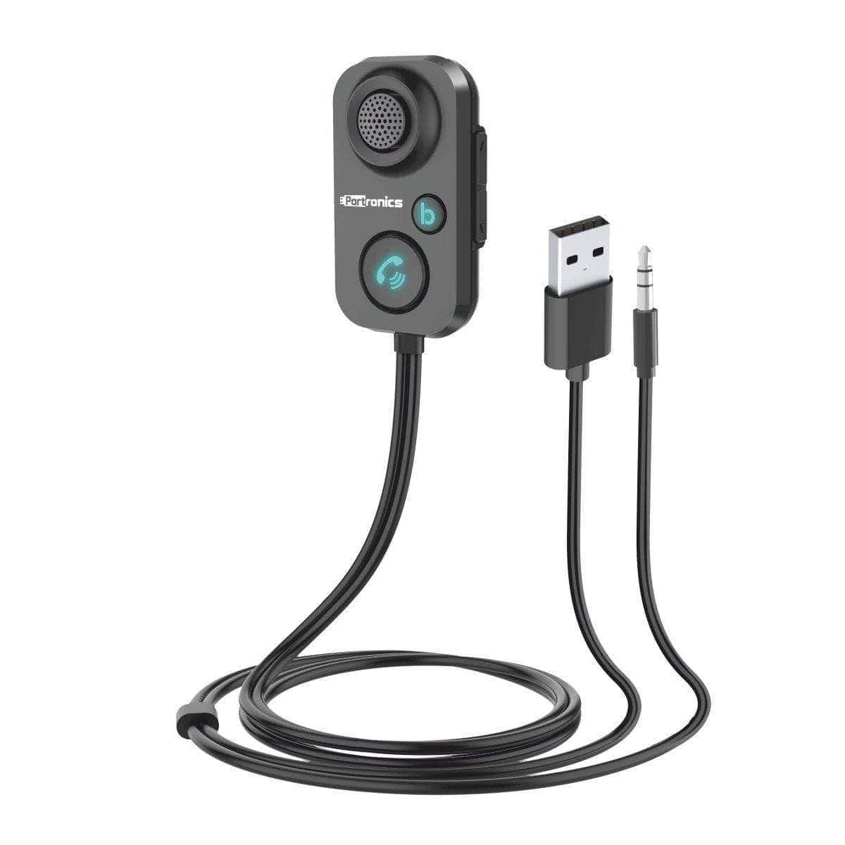 Portronics AUTO 12 In-Car Bluetooth Receiver for Hands-Free Calling & Music Streaming, Black - Microphone | Buy online on ZillyBuy