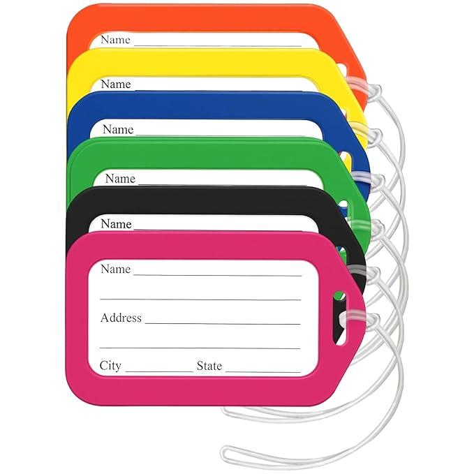 Panchhi Store Pack of 6 Luggage Tags for Suitcases, Travel Bags & Easy Bag Identification – Travel Accessories (Multicolor) Panchhi Store Pack of 6 Luggage Tags for Suitcases, Travel Bags & Easy Bag Identification – Travel Accessories (Multicolor)