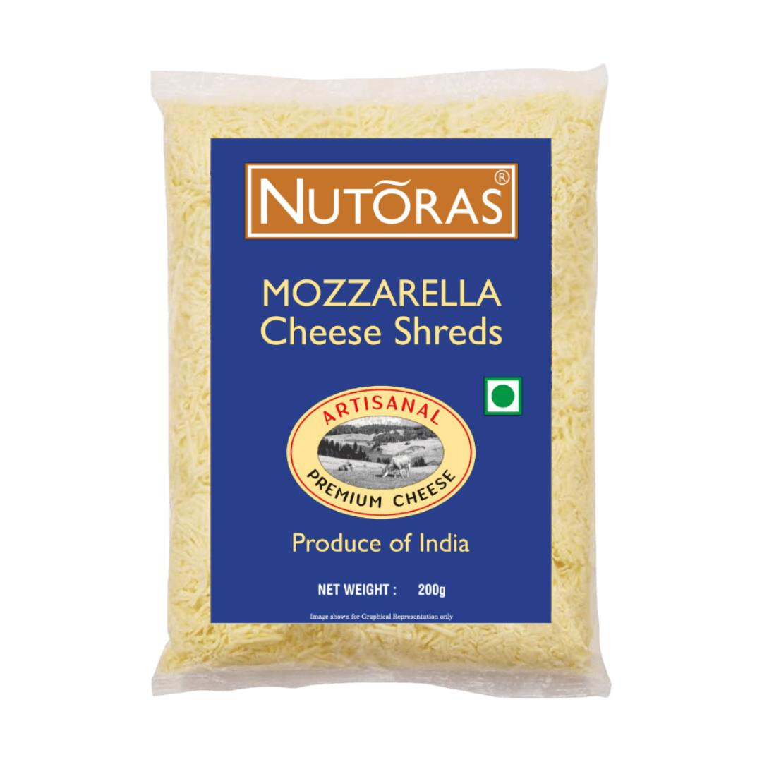 nutoras mozzarella cheese shreds 200g