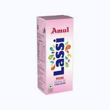 amul lassi rose flavour source of calcium and protein 250 ml carton