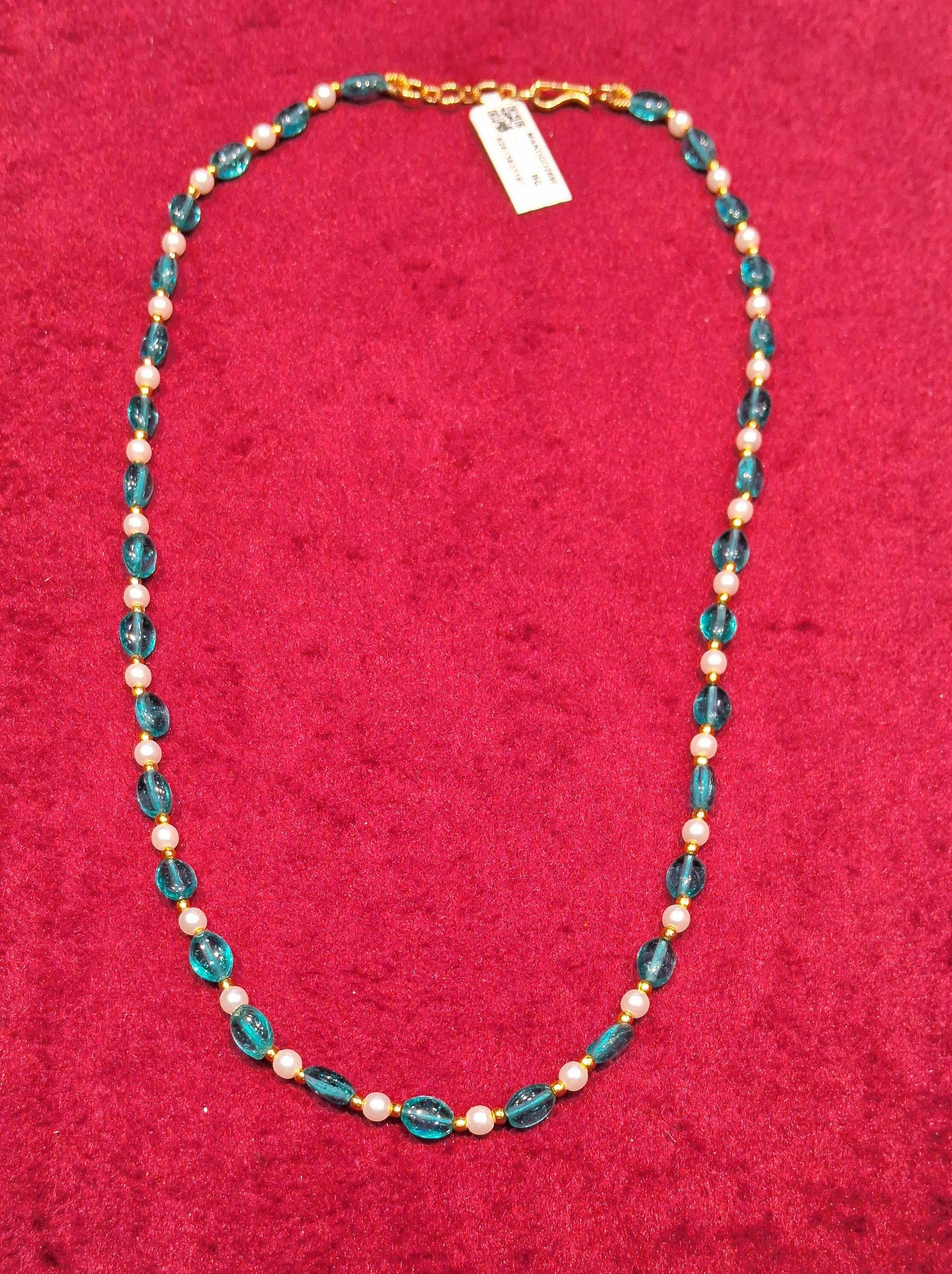 CHAIN CRYSTAL green 18 Inch