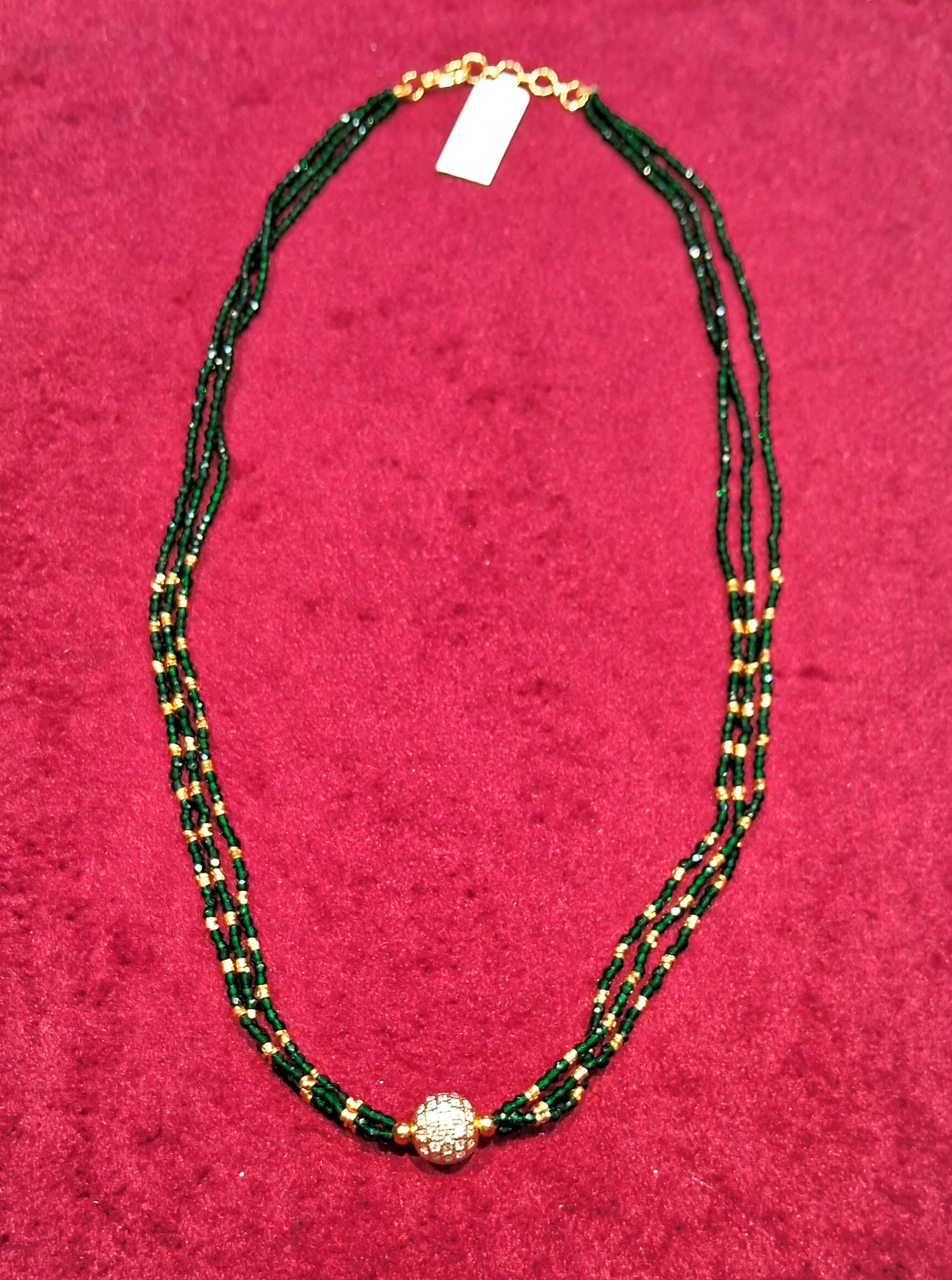 CHAIN CRYSTAL green Free Size