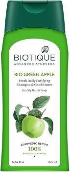 biotique fresh daily purifying shampoo and conditioner green apple for oily scalp and hair 400 ml