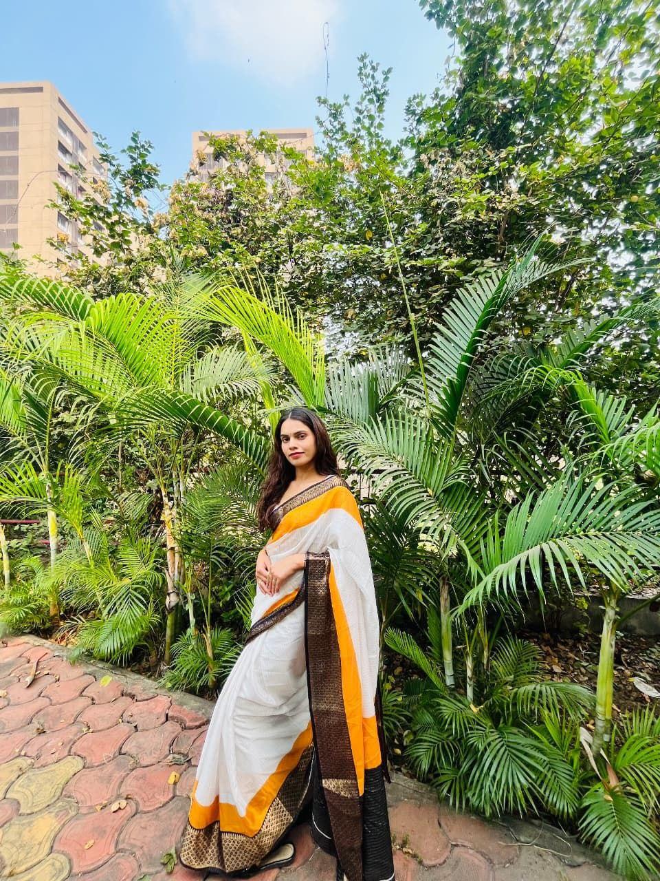 dola silk saree with jacquard border