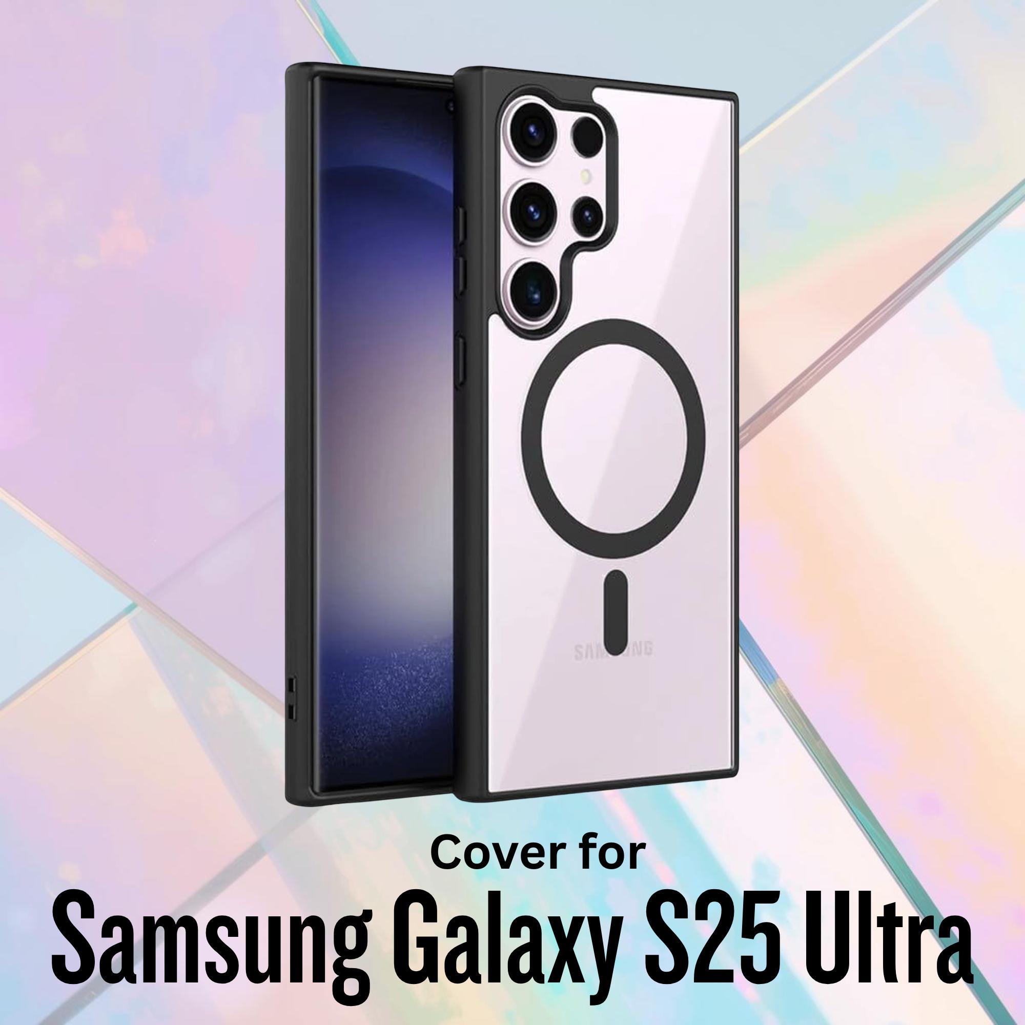 Mobile Cover for Samsung Galaxy S25 Ultra 5G Case MagSafe Compatible Shockproof Slim Matte Translucent Back with Non-Slip Grip Military-Grade Drop Protection black