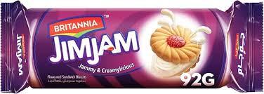 britannia jim jam cream biscuit crunchy ready to eat 92 g