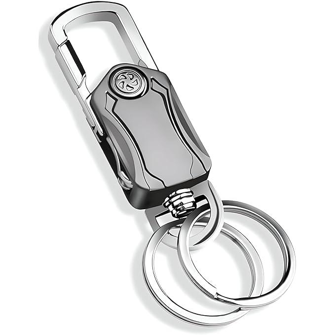 panchhi store 5 in 1 multifunctional keychain for bikechain dual ring metal key chain with cutter bottle opener mobile phone holder 360 rotate spinner key chain for bike and car