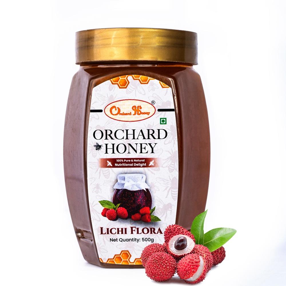 orchard honey litchi flora unprocessed honey 100 pure and natural honey rich in nutrients boosts immunity original bee honey 500gm 