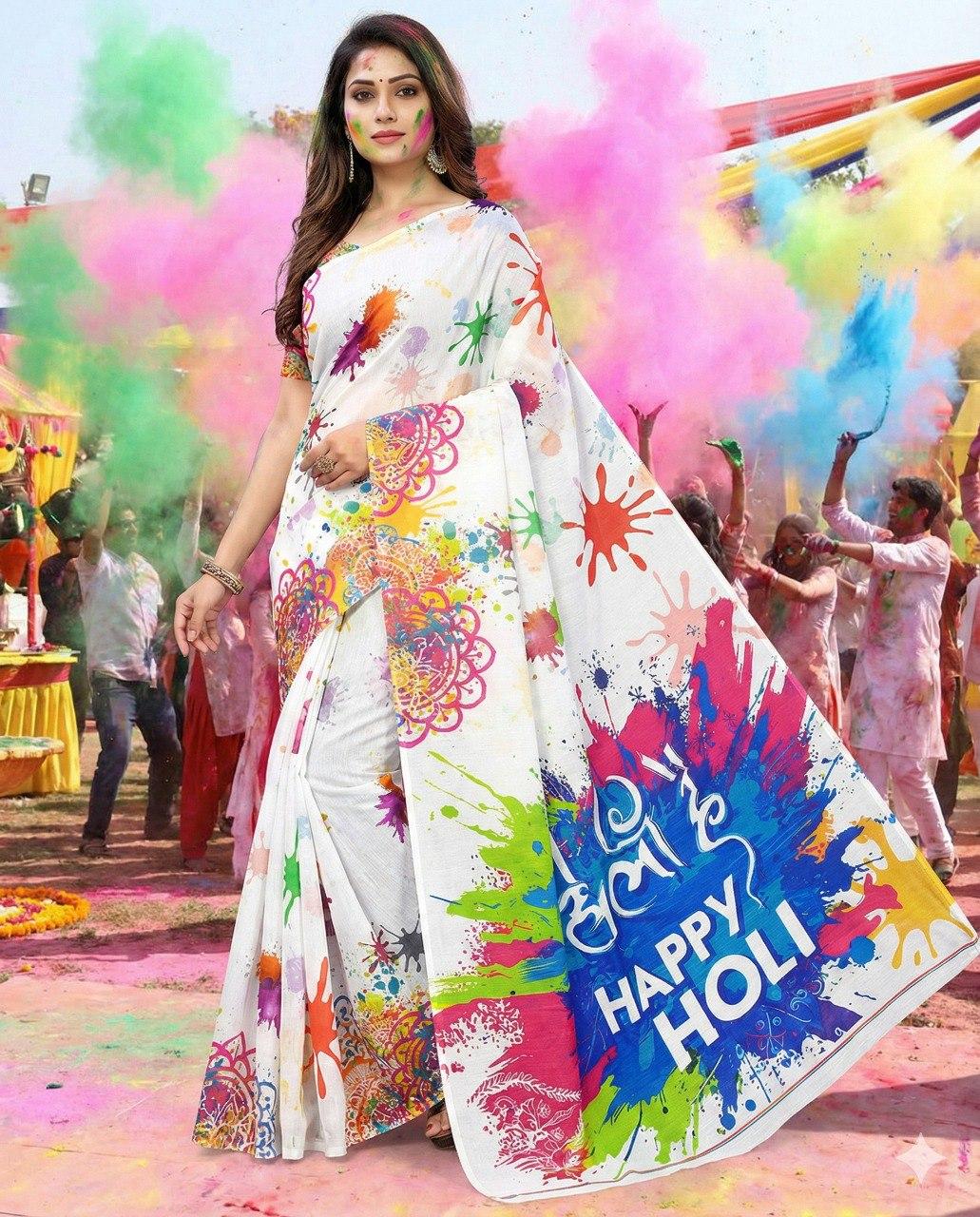 holi special saree