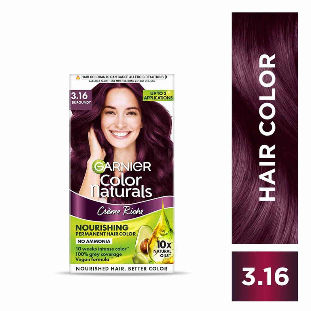 GARNIER 3.16 BURGUNDY COLOR NATURALS HAIR COLOR BIG burgundy