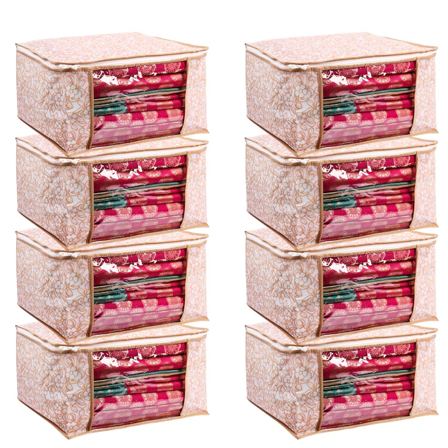 PANCHHI STORE Saree Cover  Non Woven Fabric Clothes Organiser with Transparent Window & Zip Clothes Storage Bag for Suit, PANCHHI STORE Saree Cover  Non Woven Fabric Clothes Organiser with Transparent Window & Zip Clothes Storage Bag for Suit,