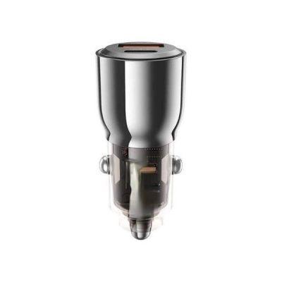 Champion 95W transparent Metallic Car Charger with Dual Port Type C and USB , Fast Charging Compatible with iPhones, Android Champion 95W transparent Metallic Car Charger with Dual Port Type C and USB , Fast Charging Compatible with iPhones, Android