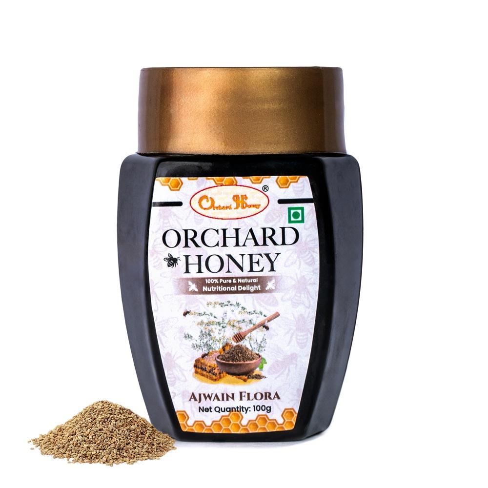 orchard honey ajwain flora unprocessed honey 100 pure and natural honey rich in nutrients boosts immunity original bee honey 100gm 