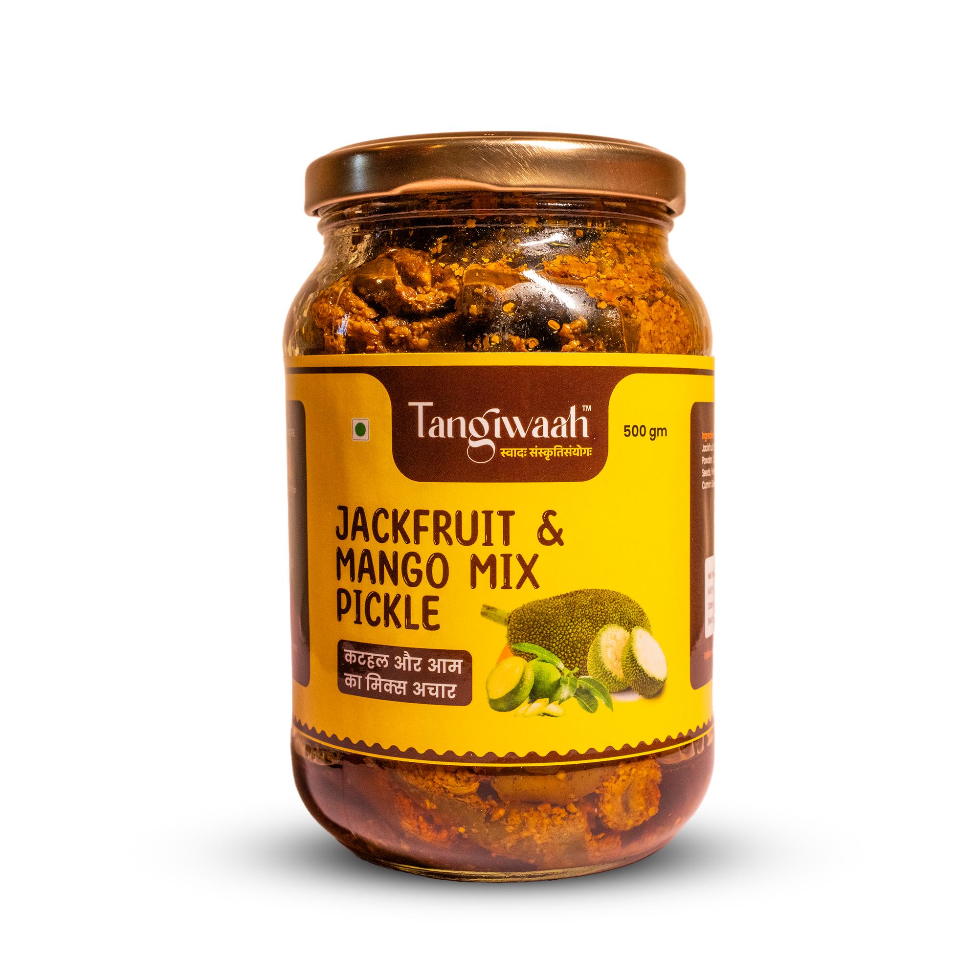 jackfruit and mango mix pickle handmade kathal aam ka achar 500g jar