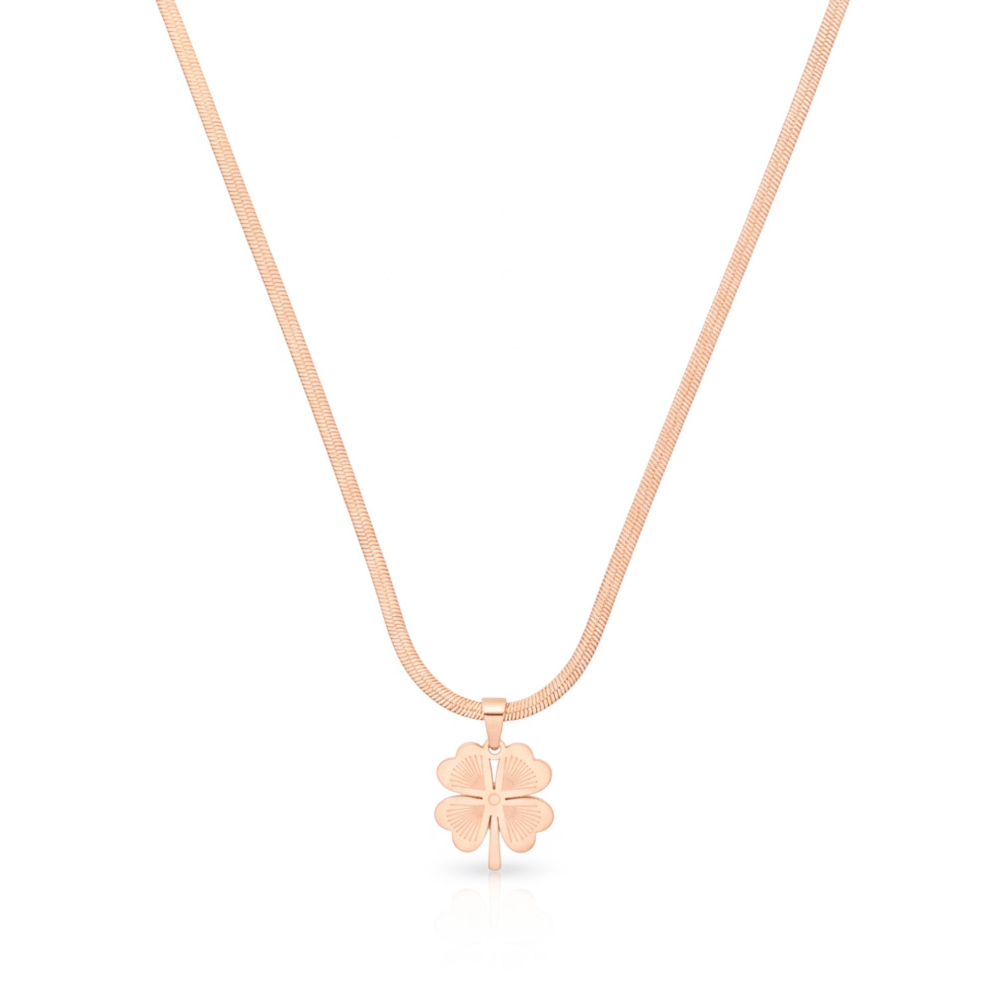 kayya21 elegant gold clover pendant necklace stainless steel anti tarnish lightweight pack of 1