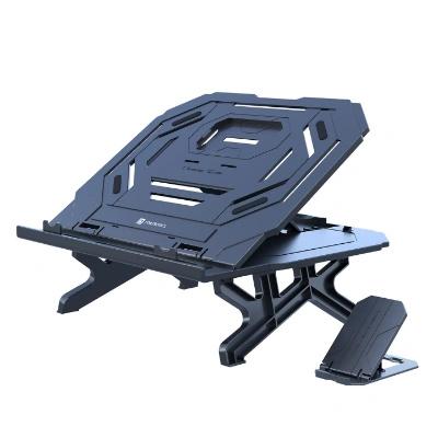 Portronics My Buddy Hexa 33 Laptop Stand with Phone Holder, Four Legs, Foldable Design, Improved Airflow & Posture Support for Upto 17 Inches Laptop & MacBook (Black) black