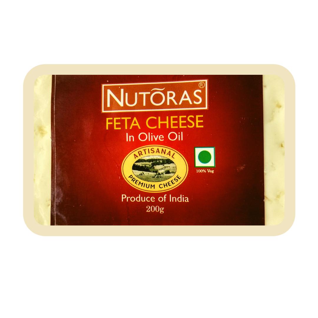 nutoras cheese feta with olive oil block 200g