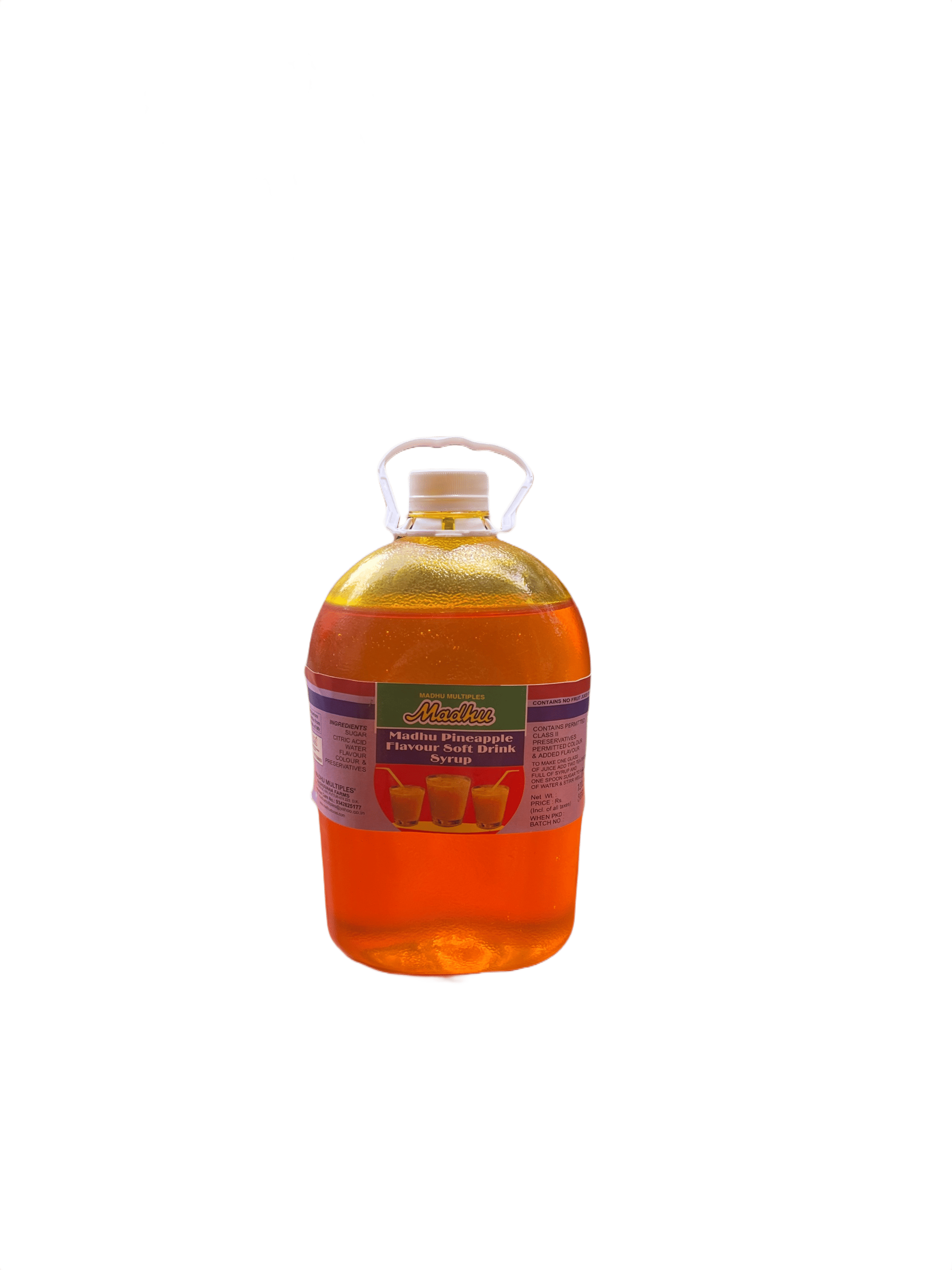 madhu pineapple flavour soft drink syrup 1litre