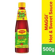 nestle maggi hot and sweet tomato chilli sauce perfect blend of tomatoes and chillies 500 g bottle