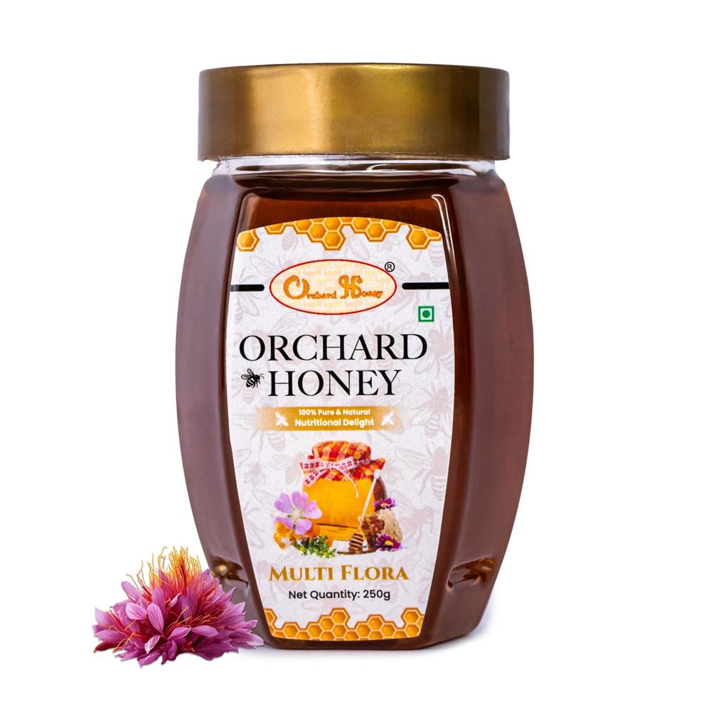 orchard honey multi flora unprocessed honey 100 pure and natural honey rich in nutrients boosts immunity original bee honey 250gm 