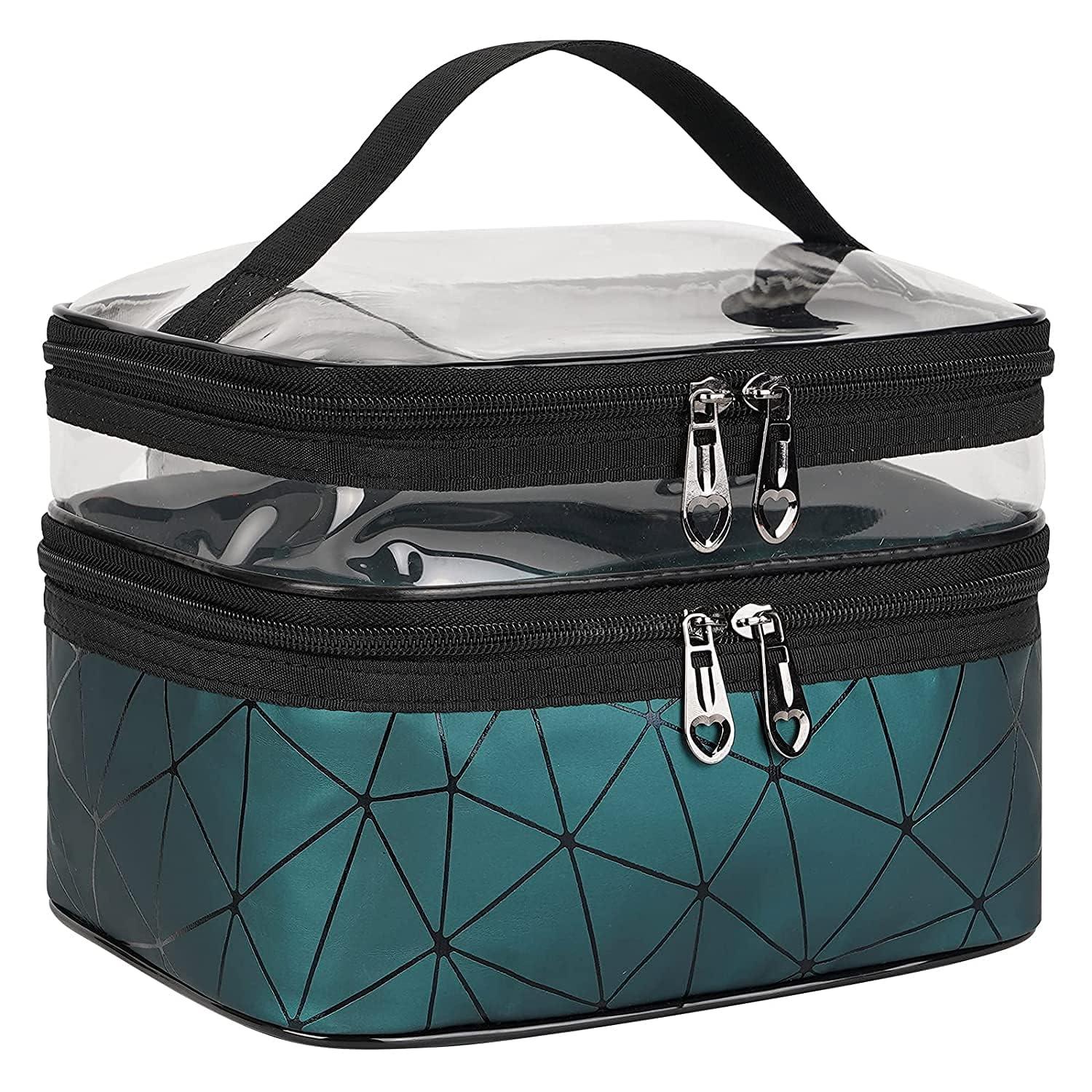 Panchhi Store Double Layer Makeup Organizer Bag – Transparent PVC Cosmetic Pouch for Women and Men, Carry-On Toiletry Bag Travel Panchhi Store Double Layer Makeup Organizer Bag – Transparent PVC Cosmetic Pouch for Women and Men, Carry-On Toiletry Bag Travel