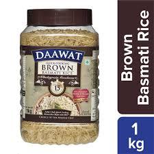 daawat basmati ricebasmati akki brown quick cooking 1 kg jar
